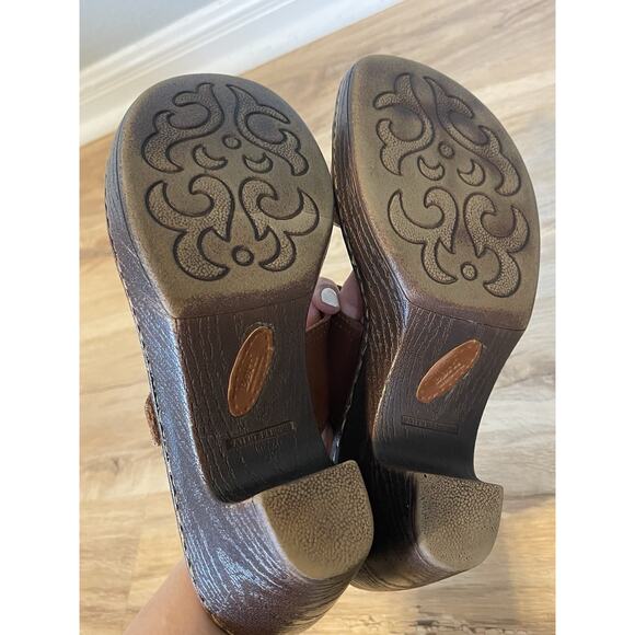 BORN Bellot Rust Brown Women's Leather Platform 2 Strap Sandals Size 9 - Picture 6 of 8